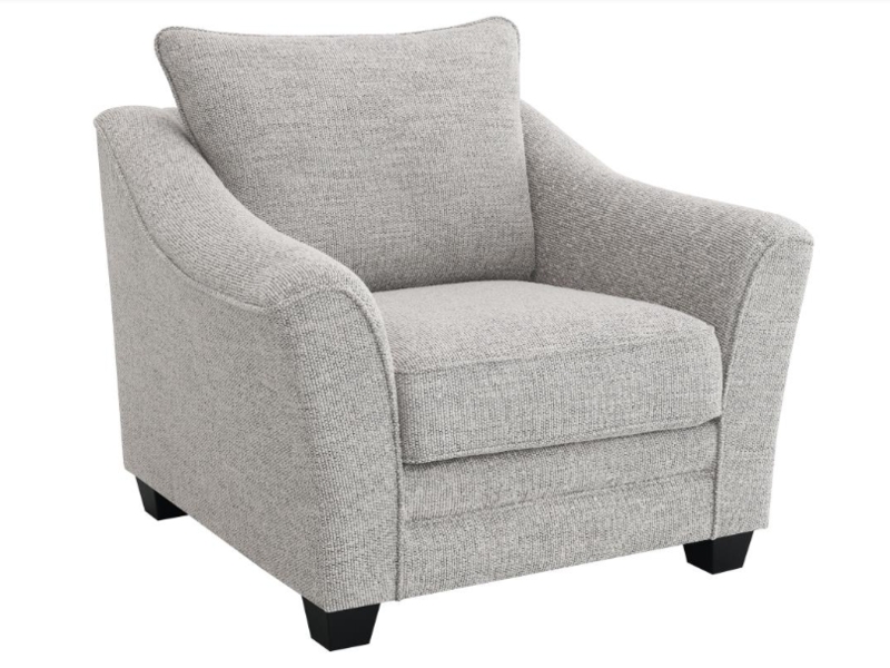 Scandinavian Modern Barrel Chair in Light Gray Boucle Texture