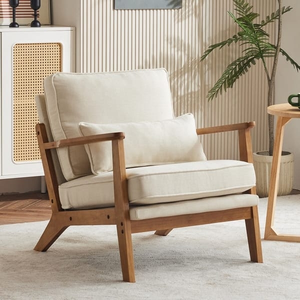 Scandinavian Style Accent Chair with Splayed Wood Legs