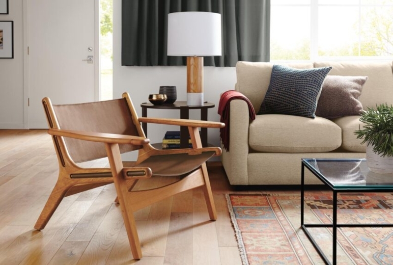 Sectional Sofa in Grey L-Shaped Design for Scandinavian Living Room