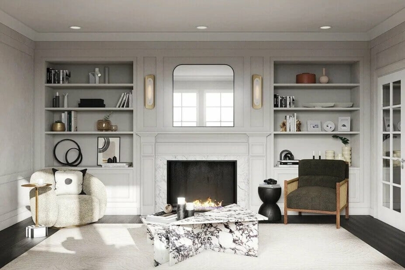 Sectional Sofa L-Shaped in Contemporary Glam Style