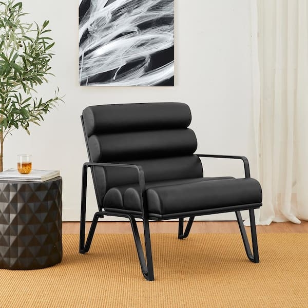 Set of 2 Wavy Accent Chairs Black Cantilever Metal Frame