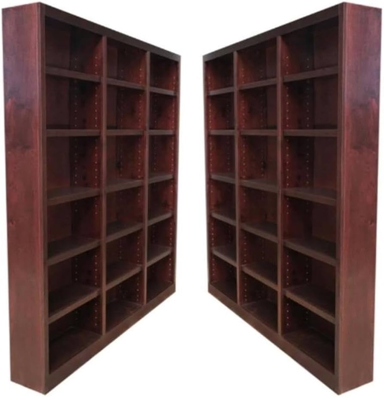 Set of Two Cherry Bookcases with Crown Molding, Stately Library Look.