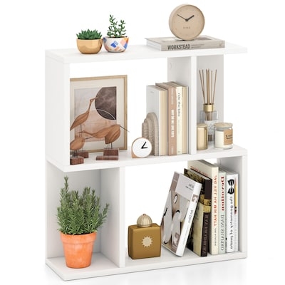 Shaker Doors Bookcase White Finish for Bright Transitional Library Decor