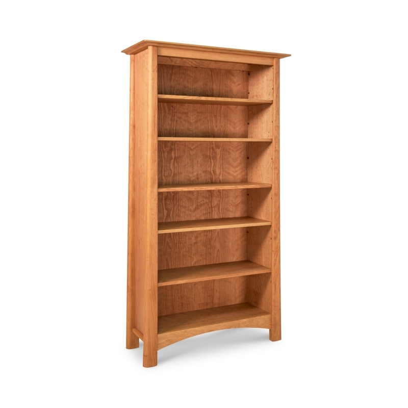 Shaker-Inspired Five-Shelf Bookcase with Decorative Scalloped Trim