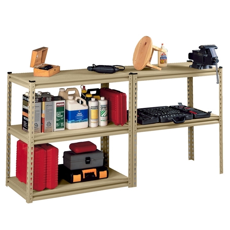 Shelving Unit Convertible Workbench Black Metal Industrial Five Tier