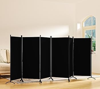 Six Panel Room Divider Folding Fabric Freestanding Privacy Screen