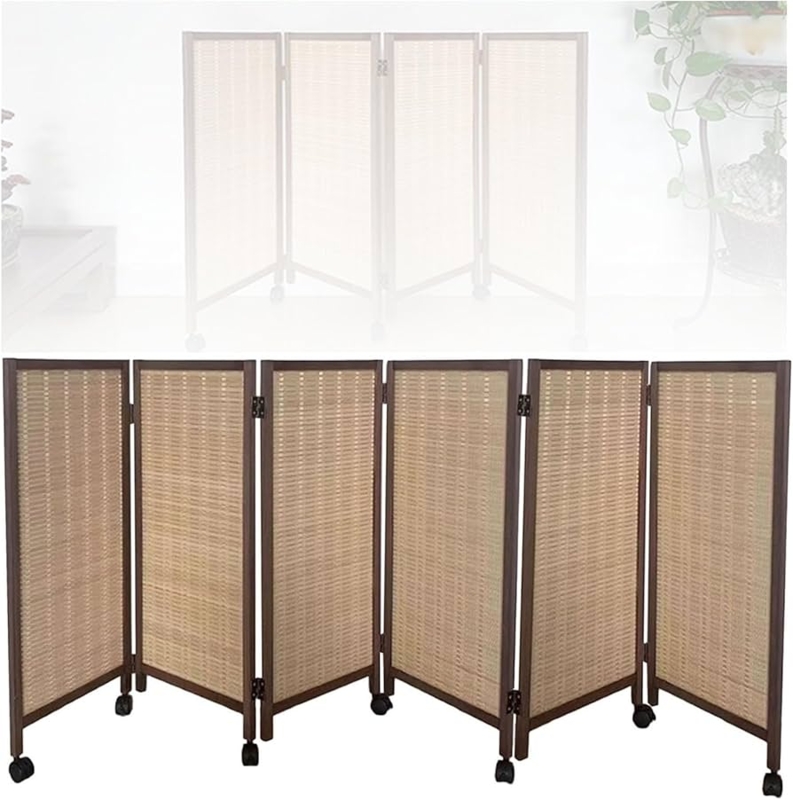 - Small Room Divider,Short Diamond Weave Fiber Folding Screen, Farmhouse Foldable Wall,for Modern and Contemporary Bedroom, Home Office,  Studio(6 Panels)