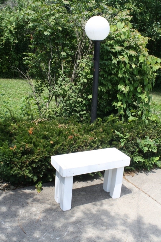 Small Wood Bench with Glossy Two-Tone Finish for Rustic Farmhouse Decor