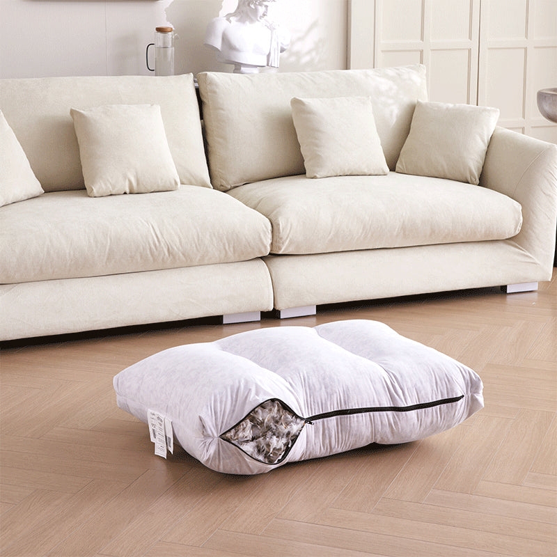 Sofa Cushion Plush Feather Filling Light Gray Modern Loft
