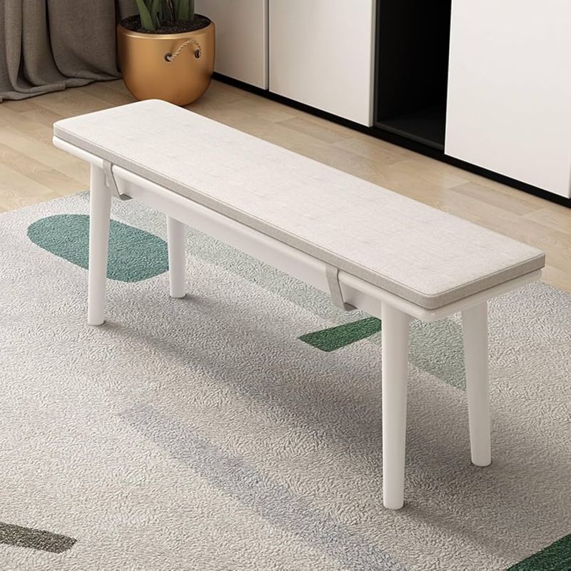 - Solid Wood upholstered Bench for entryway, Shoe Rack, White  Wooden Bench for Dining Table, entryway, Long Narrow Kitchen Bench, 80cm -  Table Benches