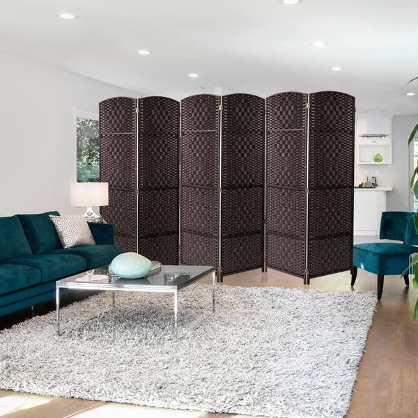 Sorbus 6-Panel Room Divider 6 ft. Tall, Double Hinged Privacy Screen  Panels, Partition Room Dividers, Espresso Solid PRT-RND6-HD - The Home Depot
