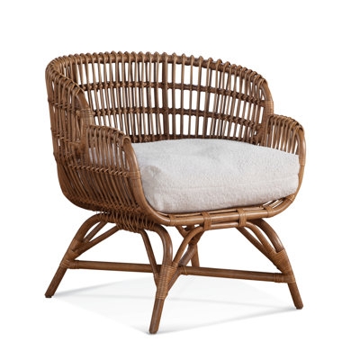Spindle Back Accent Chair Light Wood Curved Arms Cream Scandinavian