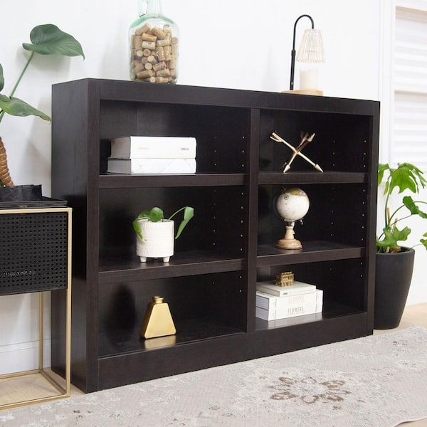 Standard Bookcase Six Tiers Satin Finish Adjustable Shelf Storage