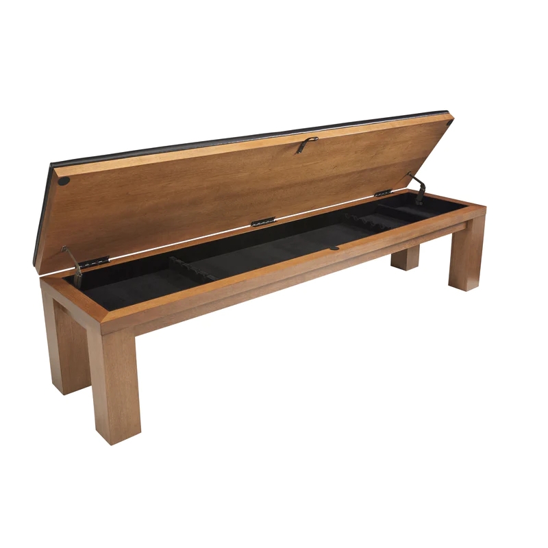 Storage Bench Dark Walnut Padded Top Woven Baskets Entryway