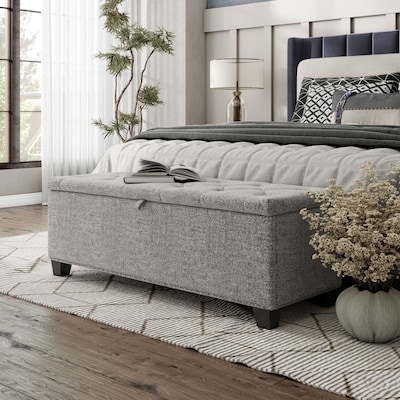 Storage Bench Foot Of Bed Integrated Storage Tufted Upholstery