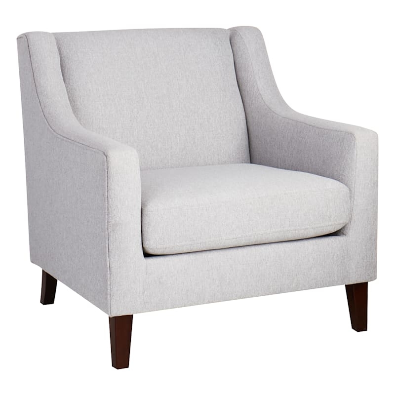 Structured Transitional Accent Chair, Square Silhouette, Piping Detail