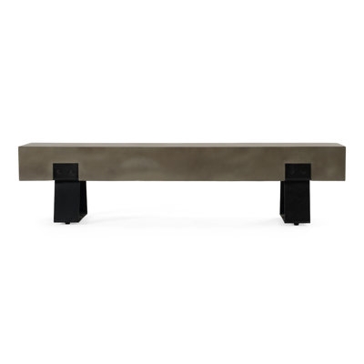 Sturdy Architectural Backless Bench with Thick Gray Stone Like Top