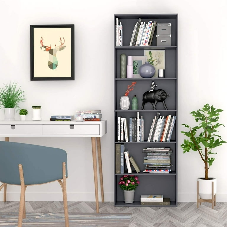 Tall Bookshelf featuring X-Brace Sides, Farmhouse Wood Finish