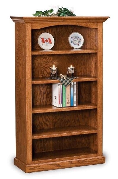 Tall Traditional Wood-Toned Bookcase with Six Open Shelves
