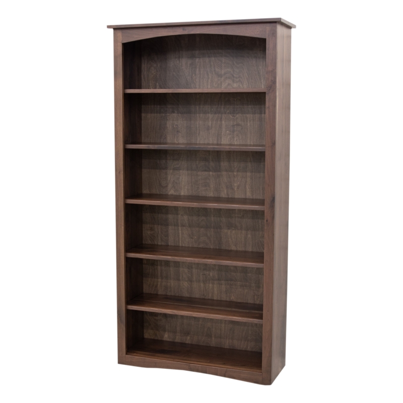Tall Walnut Bookcase Shaker Style Office Shelving Cocoa Brown Finish