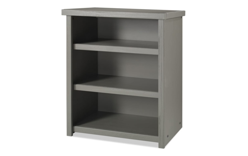 Three Shelf Bookcase Warm Brown Stain Molded Top Solid Wood