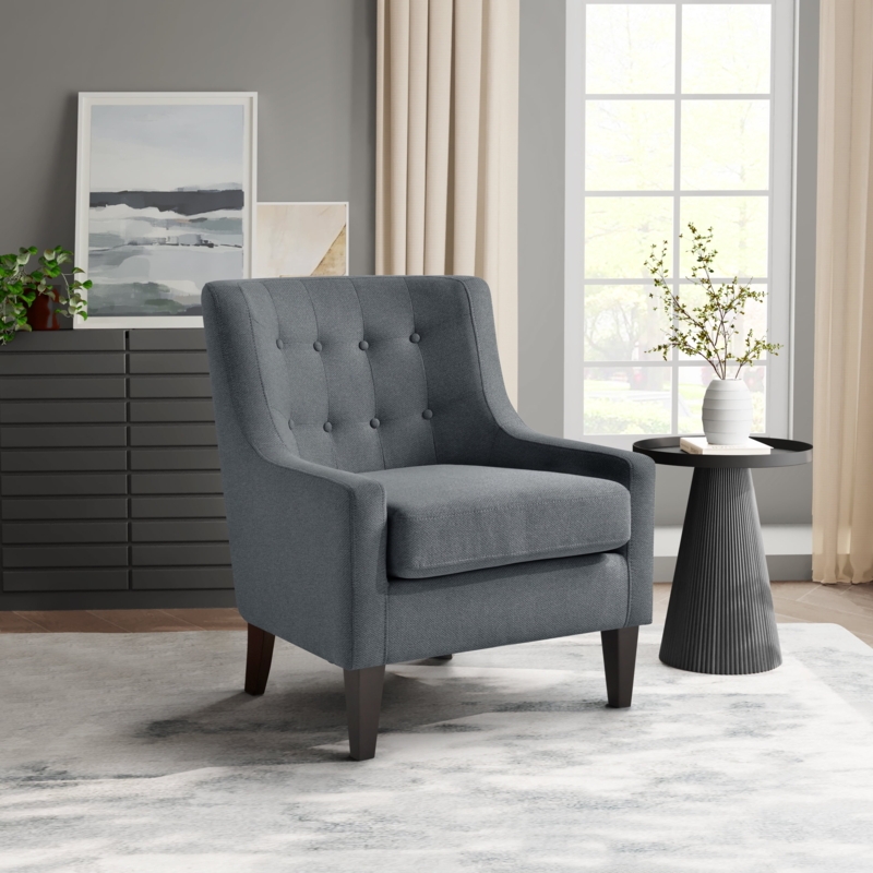 Traditional Armchair Rolled Arms Button Tufted Classic