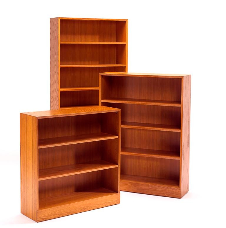 Traditional Dark Wood Bookcase Glass Doors Solid Cabinets Deep Storage