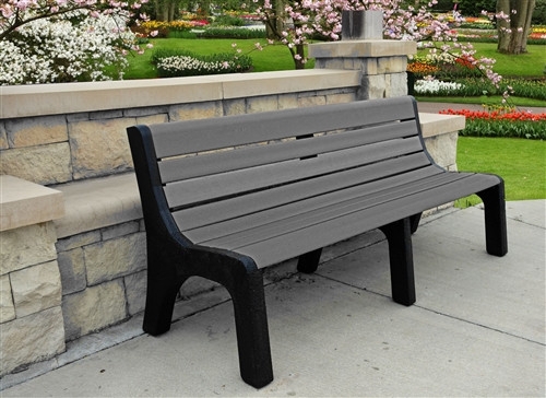 Traditional Park Bench, Green Slats on Dark Commercial Frame Seating