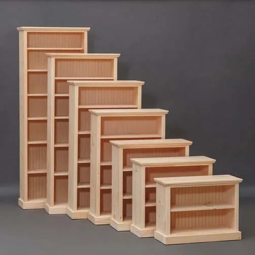 Traditional Pine Bookcase Featuring Base Molding