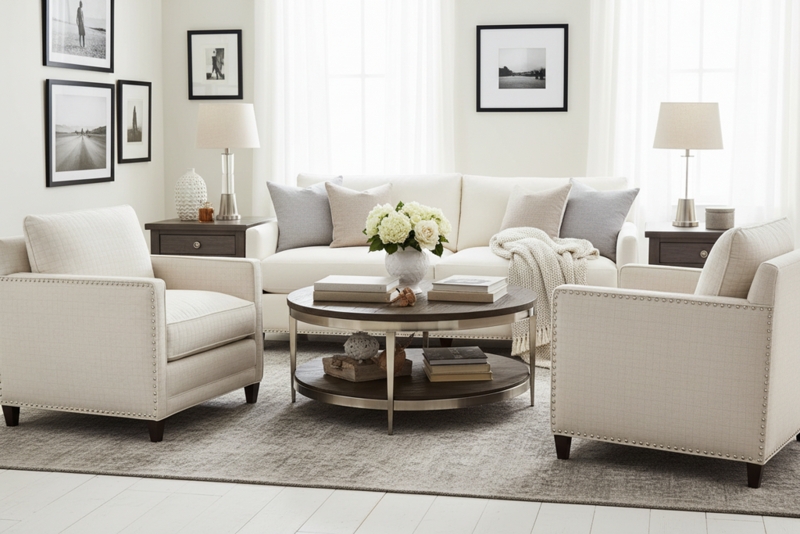 Transitional Accent Chair featuring Track Arms and Nailhead Trim Details