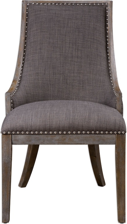 Transitional Accent Chair with Button Tufted Tuxedo Arms