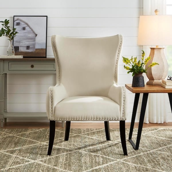 Transitional Accent Chair with Channel Tufting and Barrel Back.