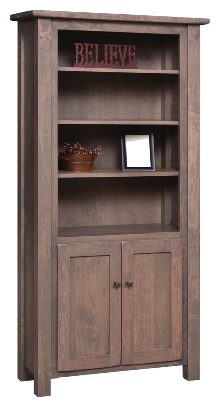 Transitional Bookcase Cabinet Base Dark Wood Bookcase With Cabinets