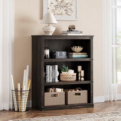Transitional Bookcase White Finish X-Frame Side Panels