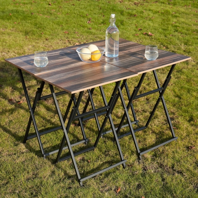 Transitional Tv Tray Set of 4 Espresso Finish with Storage Stand
