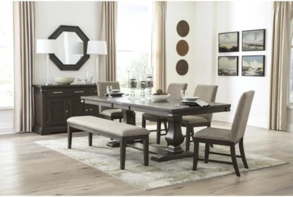 Trestle Base Dining Bench with Upholstered Seat
