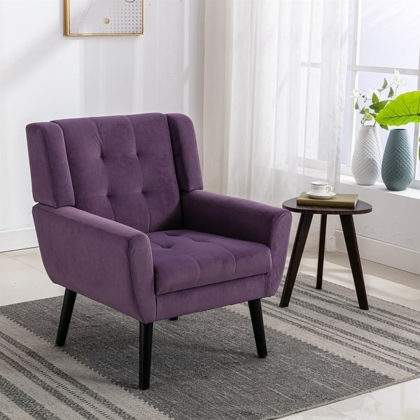 Tufted Club Chair Lavender Velvet Diamond Tufting Tub Silhouette Glam