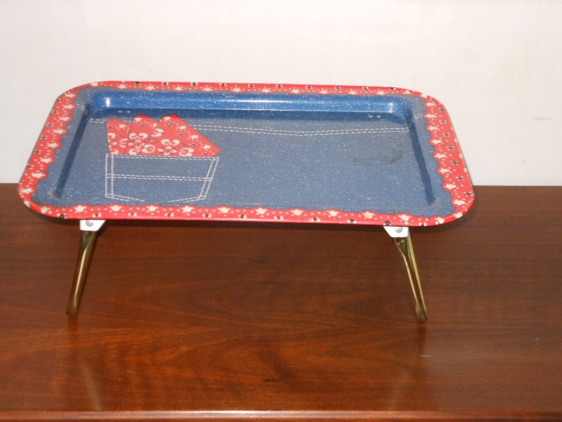 Tv Tray: Blue Jeans Pocket Graphic, Novelty Americana Accent Table