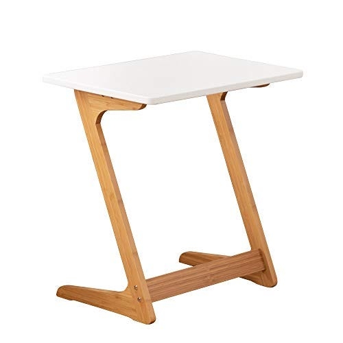 Tv Tray Table Bamboo Look Folding X-Frame Scandinavian Natural Finish