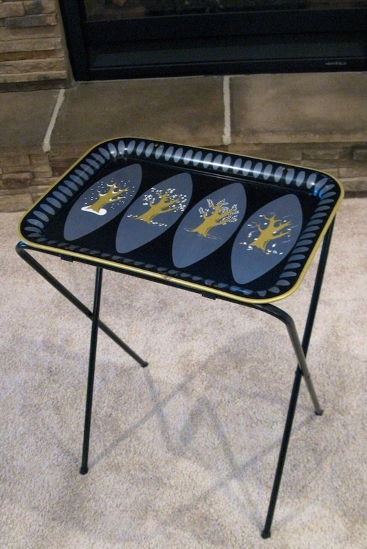 Tv Tray Table: Four Seasons Design, Retro Botanical Print Tray Table