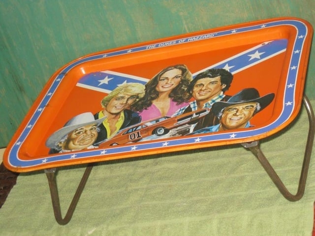 Tv Tray Table: Raised Tray Rim, Floral Botanical Print, Folding Snack Table