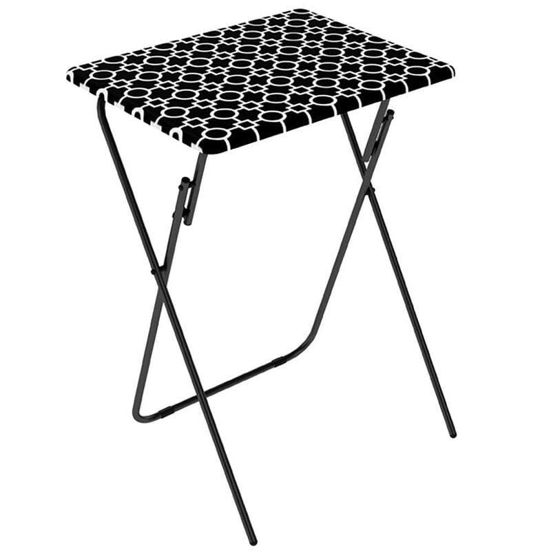 Tv Tray Table Set of 2 Matte Finish Folding X-Frame Portable