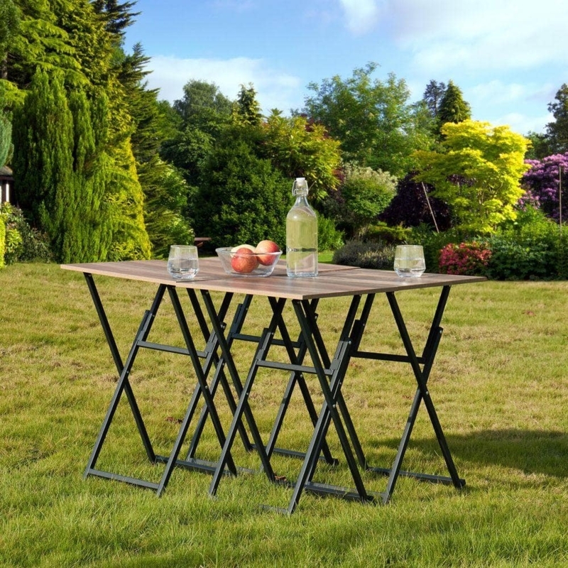 Tv Trays Set of 4 Dark Espresso Folding Tables with Storage Stand