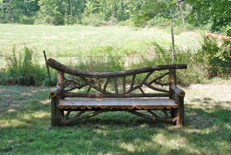 Twisted Limb Bench Live Edge Seat Sculptural Arms Woodland
