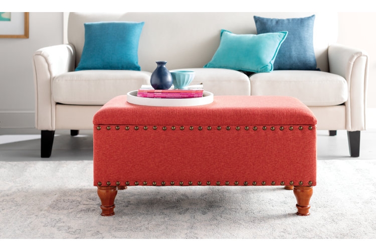 Upholstered Bench Grey Button Tufted Top Under Seat Basket Storage