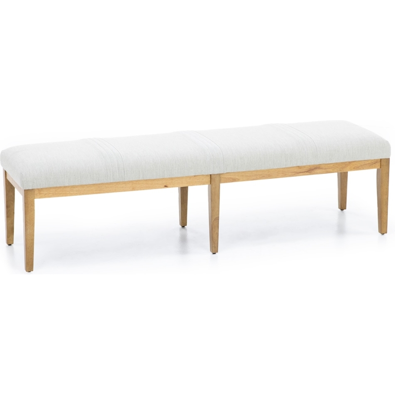 Upholstered Bench Light Gray Tapered Splayed Legs Mid-Century Dining