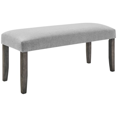Upholstered Bench Minimalist Backless Heathered Fabric Tapered Legs