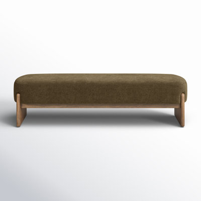 Upholstered Bench, Navy Blue Button Tufted Square Seat, Tapered Legs