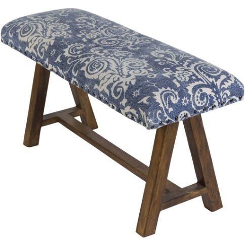 Upholstered Bench with Tapered Wood Legs & Welted Seams