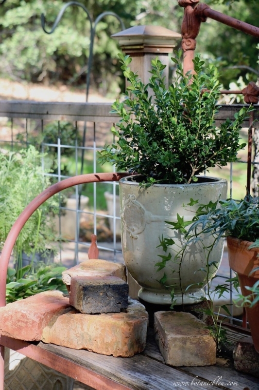 Urn Planter Aged Ceramic Garden Display Salvaged Bricks Embossed